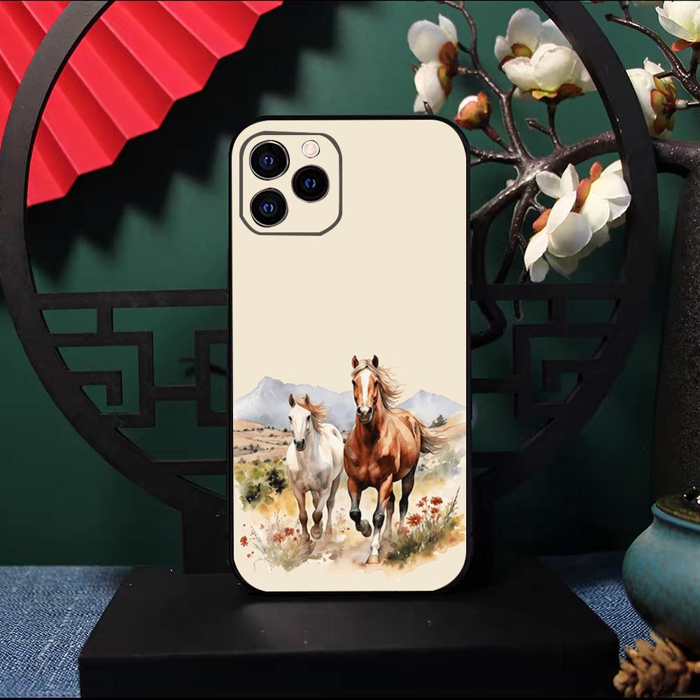 Cool Running Horse Phone Case For IPhone 17 Pro Max 16 15 14 Pro Max 13 11 X Xs Xr 8 7Plus Silicone Cover