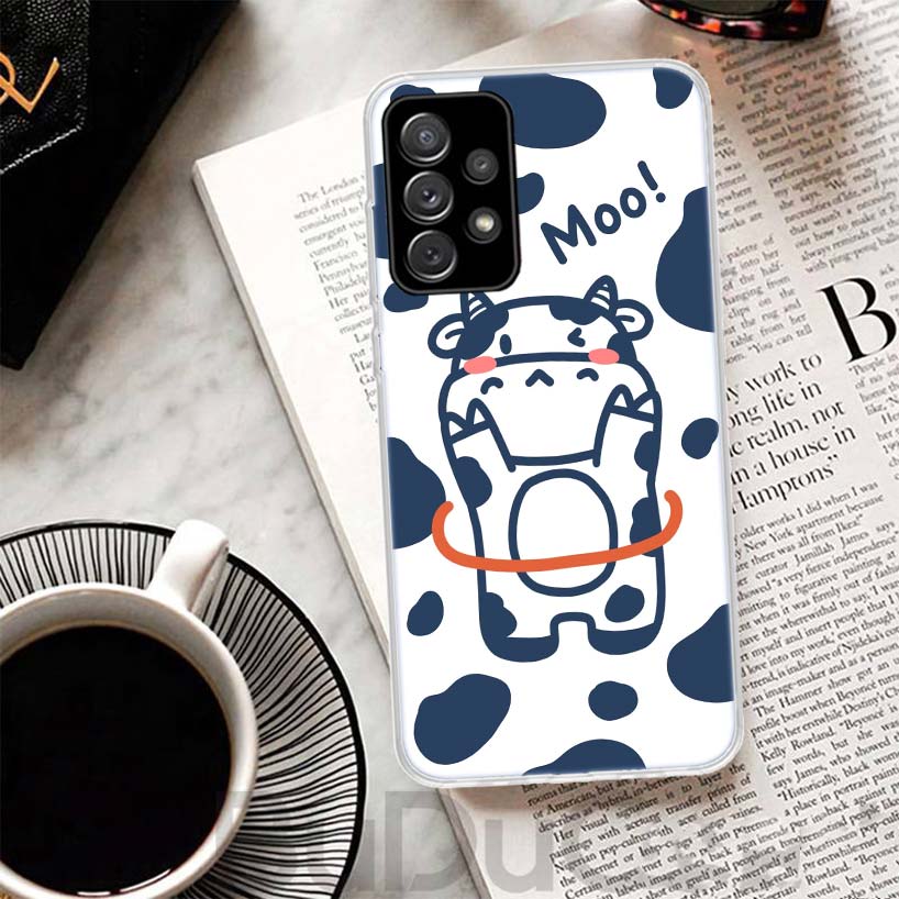 Dairy Cattle Cow Speckle Cute Cover For Samsung Galaxy A51 A50 A71 A70 Phone Case A21S A31 A41 A10 A20E A30 A40 A01 A11 A6 A7 A8