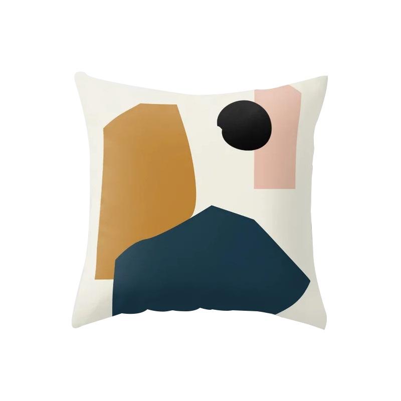 Nordic Style Abstract Geometric Ultra-short Velvet Pillow Cover Home Fabric Sofa Cushion Pillow Cover