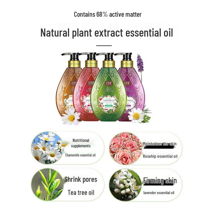 Foretty Rose Essential Oil Liquid Bath Soap