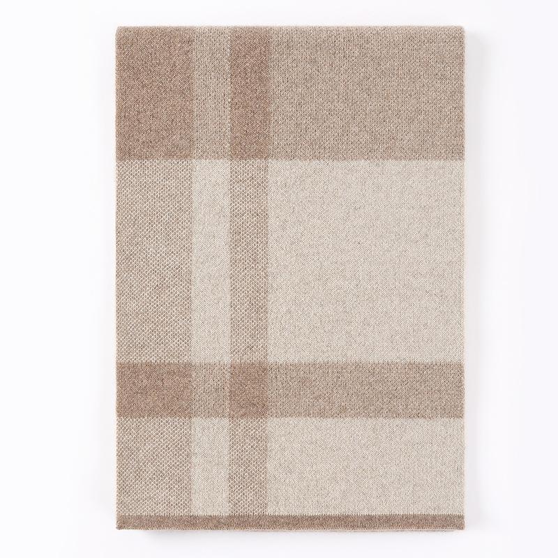 

Мужской кашемировый шарф зимний утолщенный теплый вязаный длинный клетчатый шерстяной шарф в подарок папе на день рождения 180cm