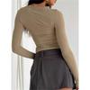 Autumn Fashion Slim Long Sleeve T Shirt Women Solid Color Round Neck Top Wear Inside or Outside