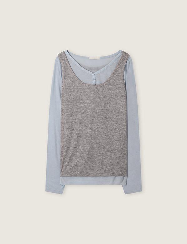 ROEM Layered Long Sleeve T-Shirt Rmlwg24Rt1