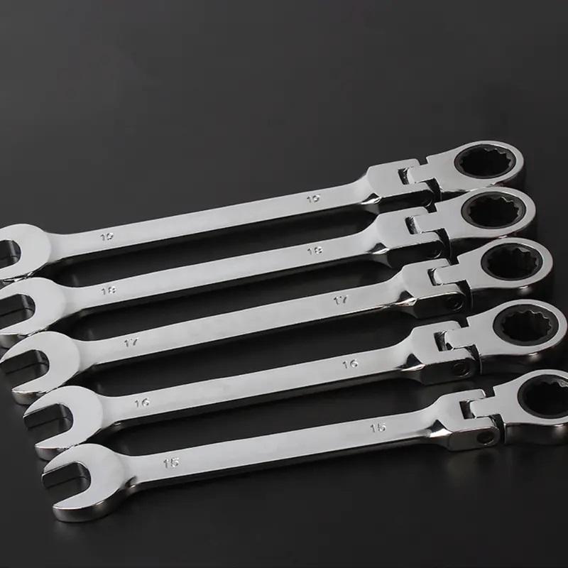 1pc 10mm Combination Ratchet Wrench With Flexible Head Dual Purpose Ratchet Tool Ratchet Combination Kit Automotive Hand Tools
