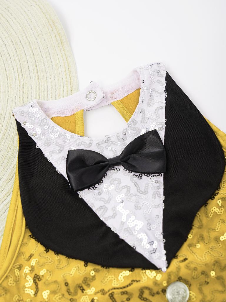 Girls Sequin Dance Dress Sleeveless Back Keyhole Boyshorts Sequin Tassel One Piece Latin Jazz Outfit