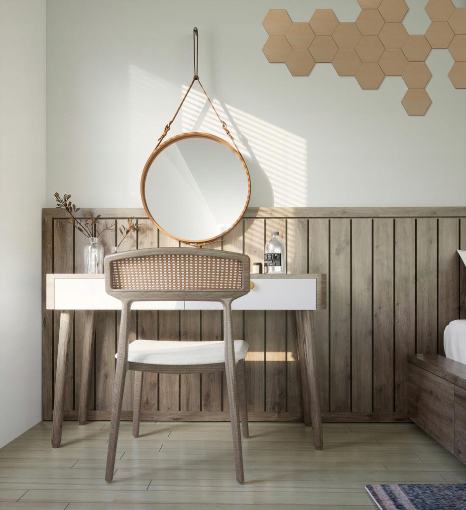 Wooden hexagon wall panel. Hexagon wall panel for the living room, 1 piece.