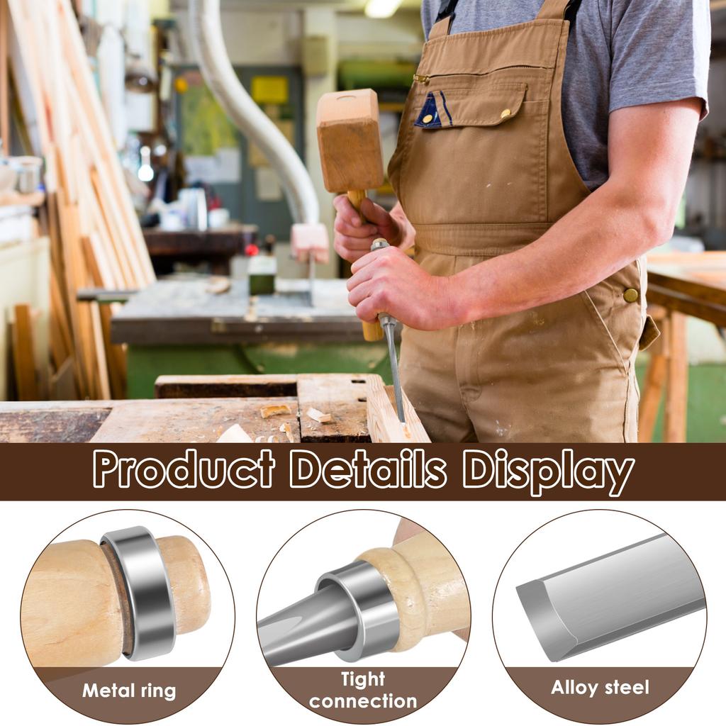 4Pcs Wood Chisel Tool Sets Woodworking Carving Chisel Kit with Premium Wooden Case for Carpenter Woodcut Carving Knife