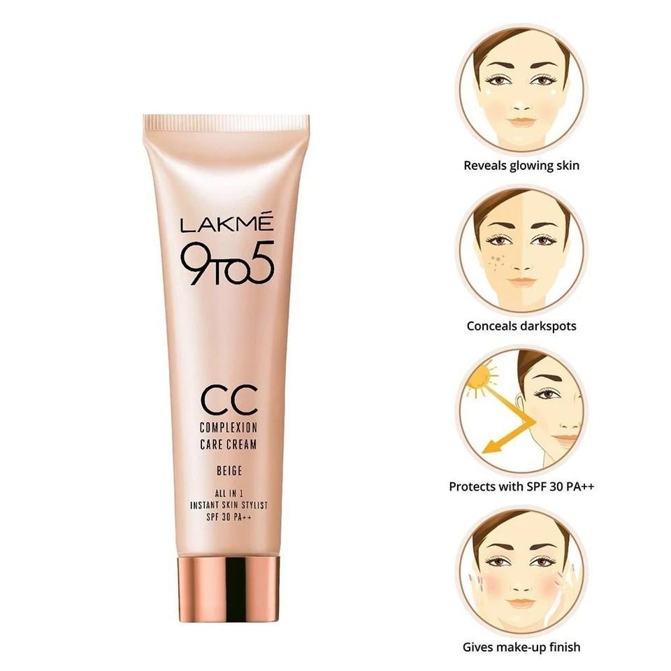 Lakme 9 To 5 CC Cream Mini, 01 - Beige, Light Face Makeup 9 G