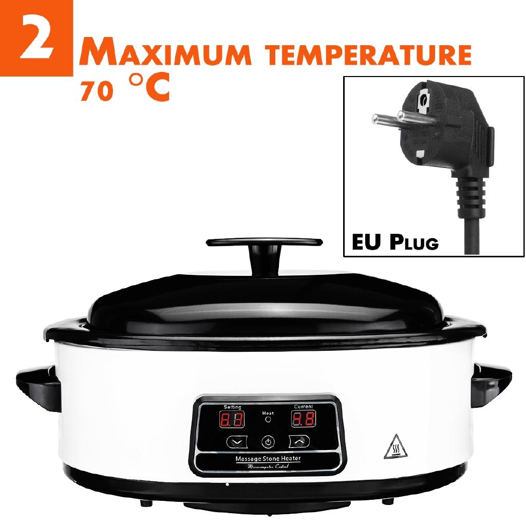 750W Electric Massage Stone Heater Electric Massage Stone Heater Heating Machine LCD Display Hot Stone Heater