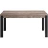 EMILE Fixed Dining Table for 6 People - Tobacco Brown Oak and Matt Black Melamine - L160 X D90 X H77 Cm - TRENDTEAM