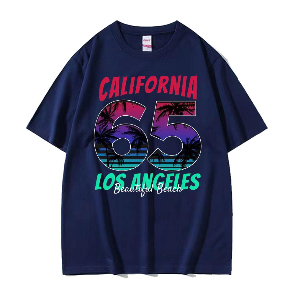 California Los Angeles Beautiful Beach T Shirt Men Women Fashion Vintage Short Sleeve Tshirts Cotton Casual Oversized Tee Shirt