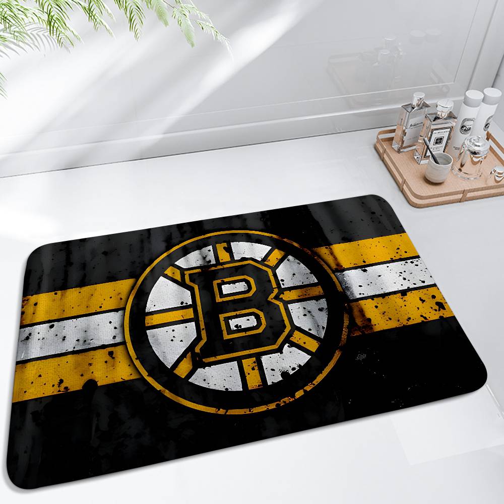 Alfombrillas B-Boston-B-Bruins Alfombra para Lavadero en Casa Alfombra para Decoración de Sala de Estar Zona de Salón Felpudo Antideslizante Felpudo de Entrada