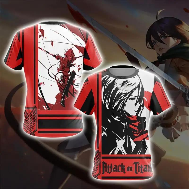 Anime "Attack on Titan" Levi Ackerman Graphic Men's T-shirts 3D Manga Printed T-shirts Summer Round Neck Casual Harajuku Fashion T-shirts