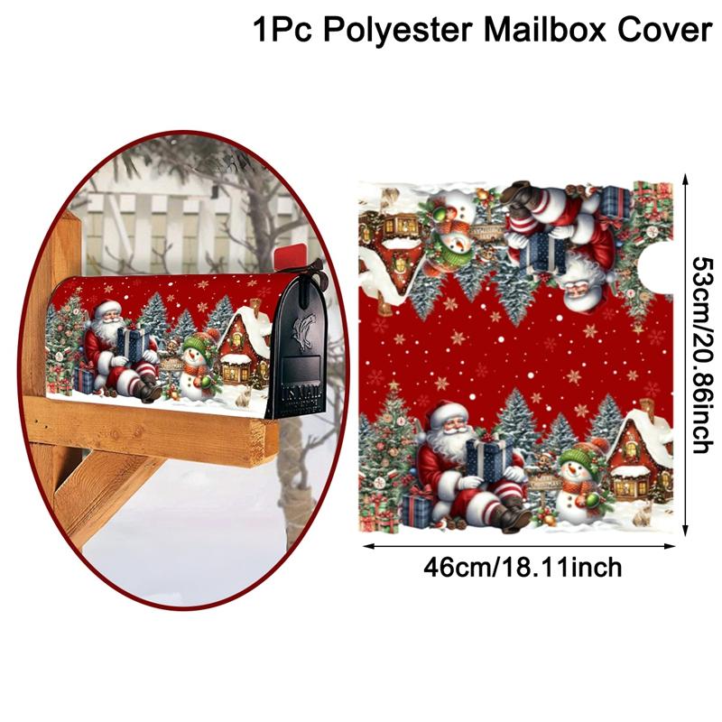 Christmas Mailbox Cover Winter Wonderland Snowman Mailbox Wrap Christmas Decorations for Home 2026 Navidad Gifts New Year 2026