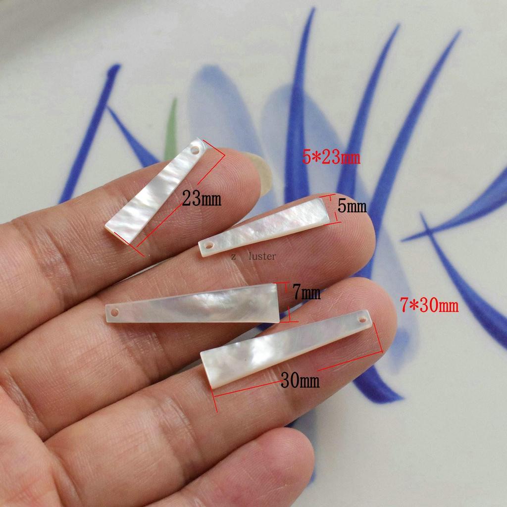 White Mother-of-Pearl Trapezoid Pendant Charm for DIY Earring Jewelry