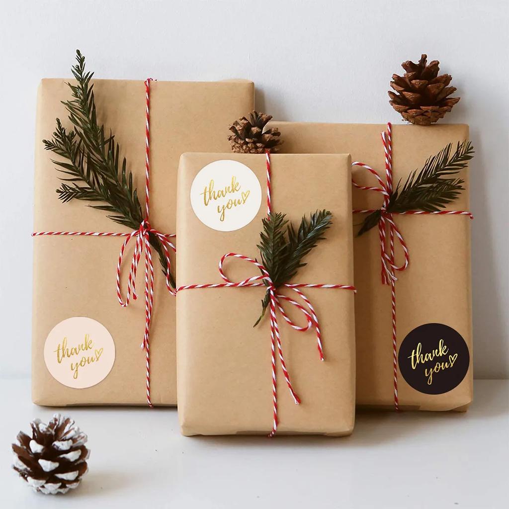 500pcs 1 Roll 1.5" Thank You Stickers For Envelope Sealing Labels Stationery Supplies Handmade Wedding Gift Decoration Stickers