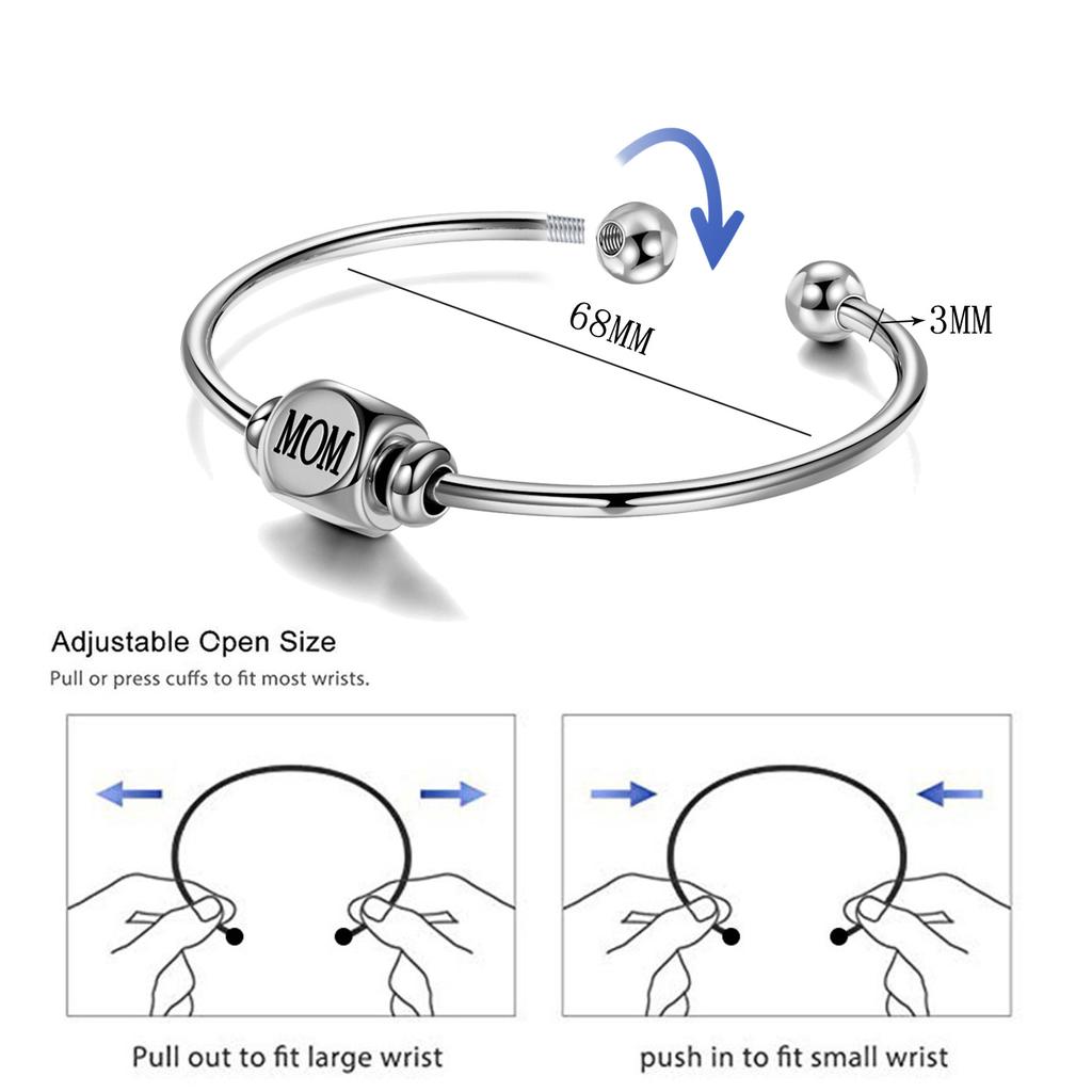 Geometric Three-Dimensional Square Detachable Bracelet