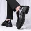 New Designer Business Leather Shoes for Men British Fashion Casual Platform Shoes Male Spring Autumn Black Dress Shoe Man