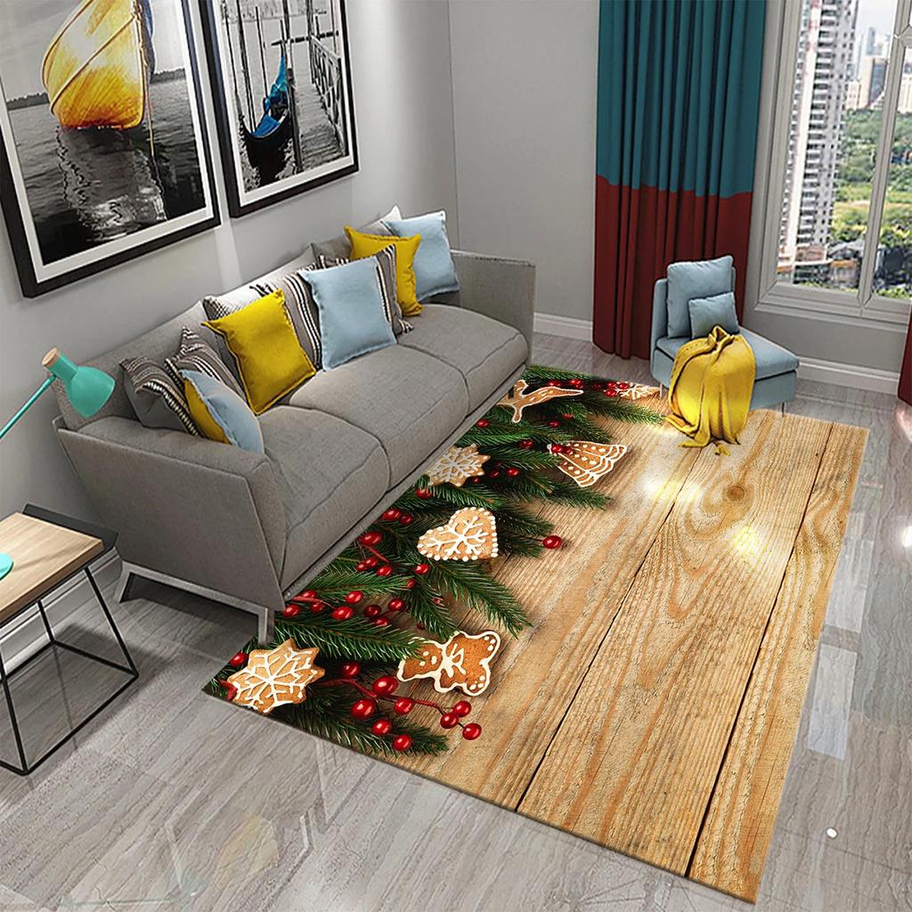 Christmas Cookies Carpet Gingerbread Man Rug Dessert Printed Rectangle Area Rugs Yoga Mats Bedroom Living Room Decor Door Mat