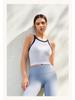 2025 High Elastic Contrast Color Sports Bra – Women's Shockproof Fitness Yoga Vest with Fixed Cups for Autumn/Winter