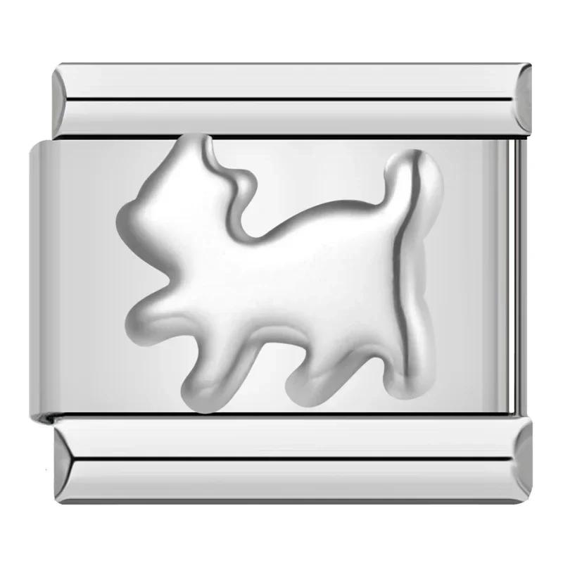 Hapiship 2024 New Fashion 26 English Letters Italian Charm Links Fit 9mm Stainless Steel Bracelet Making Women Jewelry DJ110