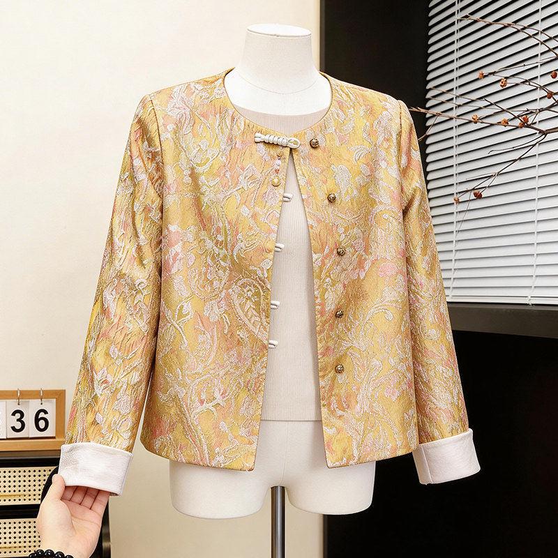 

Chic Spring Outerwear: Modern Chinese-Inspired Jacket for Moms - Perfect Spring/Autumn Gift for Mother s Day 3XL (140-160 lbs recommended)