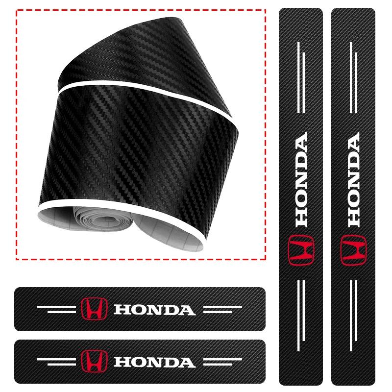 PCVHD1 4Pcs Carbon Fiber Car Door Threshold Plate Stickers For Honda Civic FIT Accord Prelude CRV 5th City CRZ CRX Jazz HRV Pilot