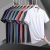 Men's Spring and Summer Solid Color Business Polo Shirt Lapel Ice Silk Short-sleeved Shirt Casual Non-marking Summer Shirt