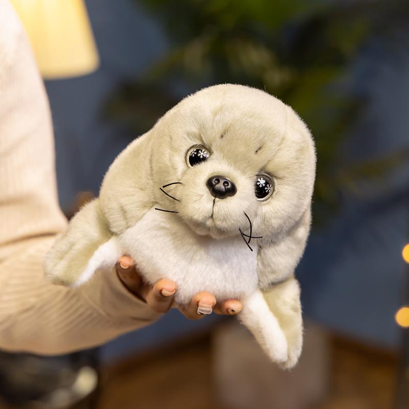 Kawaii Cartoon Seal Plush Doll Super Soft Blue Sea Creature Stuffed Animal Sea Lion Huggable Pillow Christmas Birthday Gift