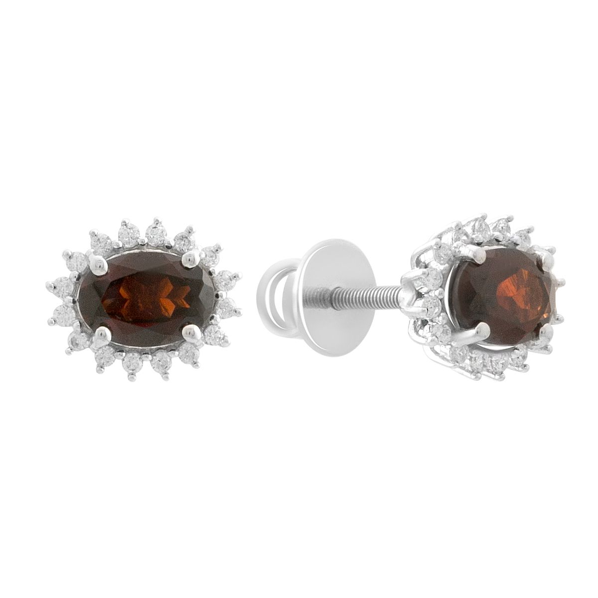 

Silver earrings with natural garnet 2.15ct (2191469) темні цукерки apple червоний колір