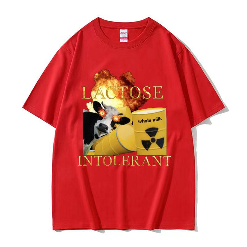Lactose Intolerant Funny Meme Graphic T Shirt Men Women Harajuku Retro Humor T Shirts Male Casual 100 Cotton Tshirt Streetwear
