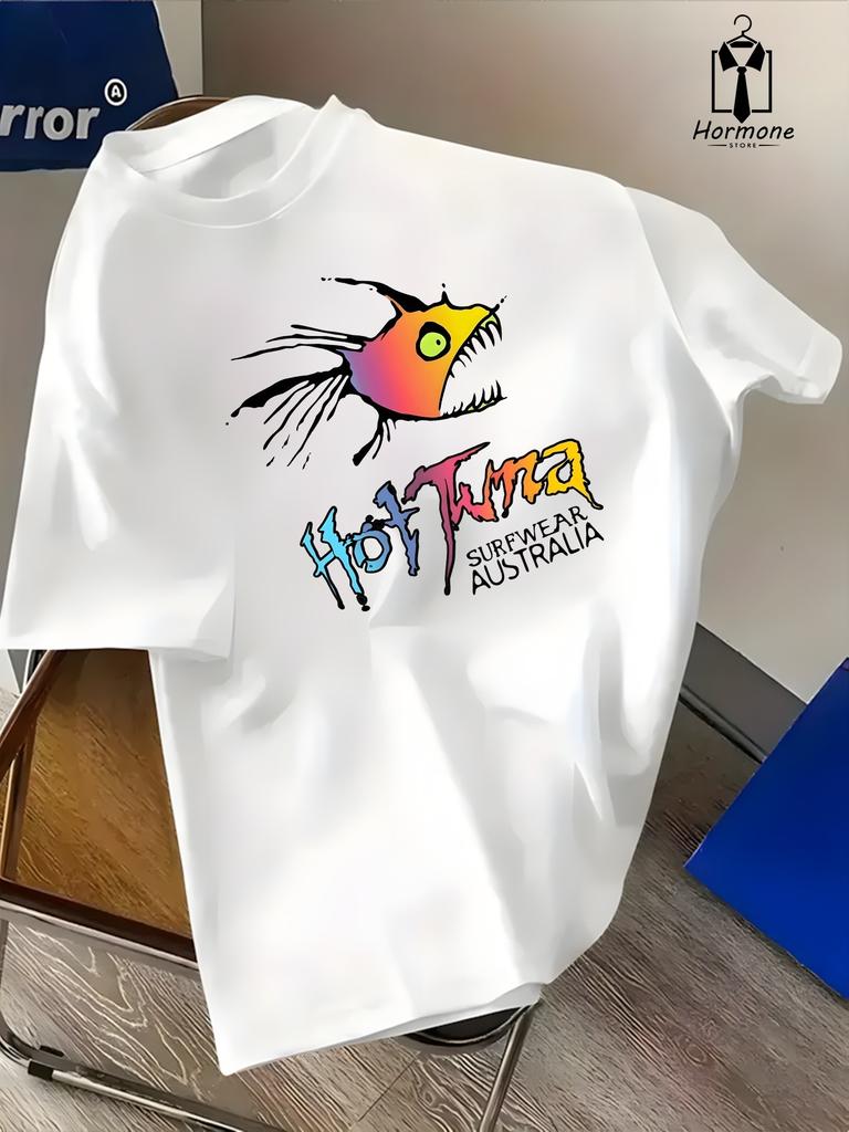 Mens New Summer 100 Cotton Tshirt with Cool Color Print Casual Summer Mens Shortsleeved Trendy and Versatile Fashionable