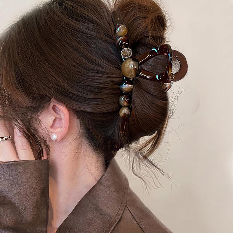 Akrylowy Maillard Vintage Koraliki Krzyżykowe Spinka do Włosów dla Kobiet Moda Nowy Trend Chwytak Dojeżdżający Klips Rekin Akcesoria do Włosów Impreza