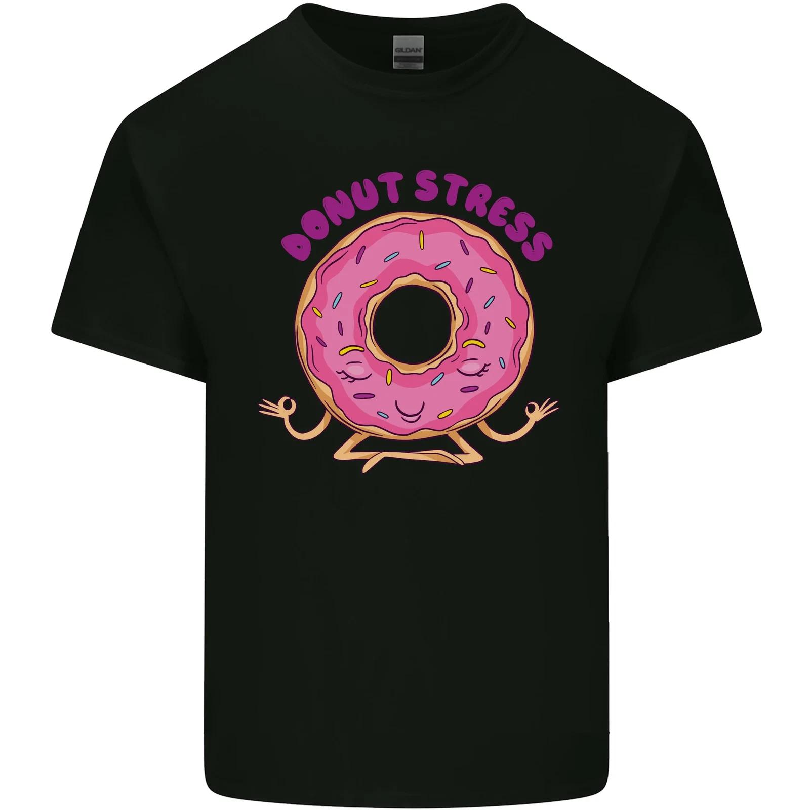 Donut Stress Funny Dont Stress Yoga Joke Kids T-Shirt Childrens M