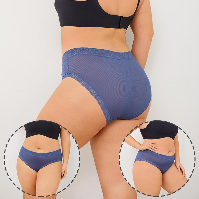 4Pcs Plus Size Panties L-4XL Lace High Elastic Underwear Sexy Comfortable Briefs Seamless Mom Lingerie Mommy Shorts