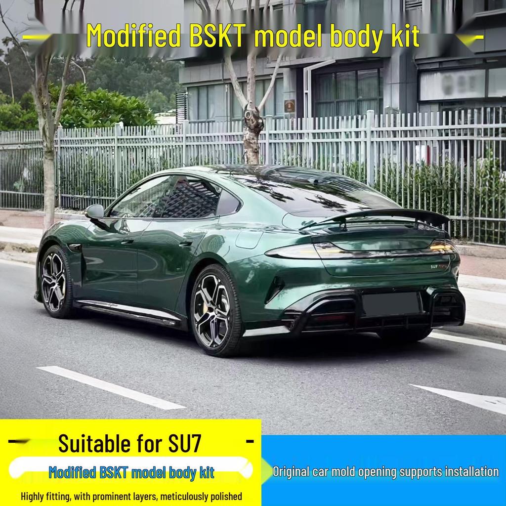 BSKT Sports Body Kit SU7: Front Lip, Rear Lip, Side Skirts, Spoiler - Black Warrior Exterior Parts.