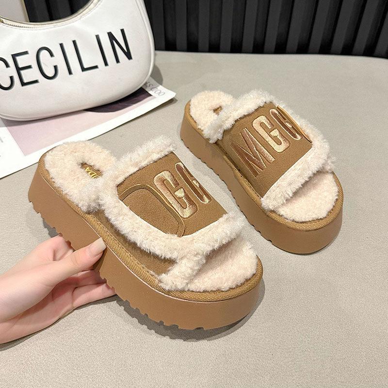 

Бренд Tide, женские тапочки из овечьей шерсти, новинка 2024 года, замшевая швабра с одним словом, осенне-зимняя одежда, хлопковая швабра 4,5 см 36 хаки