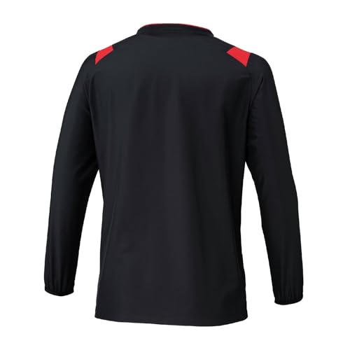 Volleyball wear BASIC short-sleeved training top V2MEC531 Unisex Black x Chinese Red M