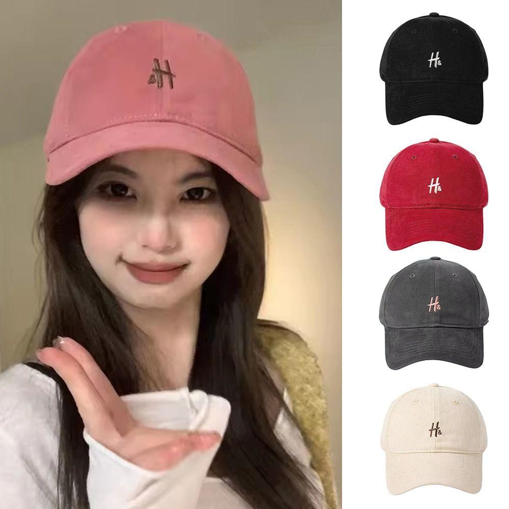 Shows Face Small Sun Visor Hats H Letter Hip Hop Hat Fashion Duckbill Cap  Spring Summer Autumn
