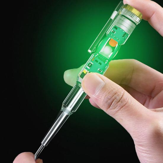 Smart Voltage Tester Pen with Self-Test Button Dual LED Lights Breakpoint Finder Screwdriver Tip Voltage Detection Pen