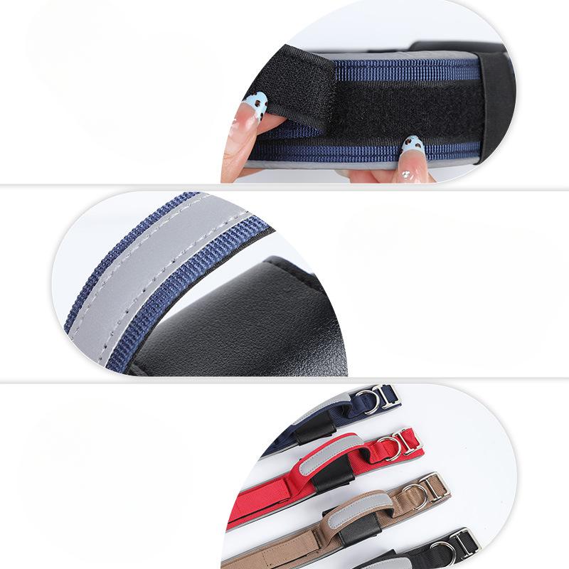 Tactical Dog Collar Explosion-proof Hand-held Medium and Large Dog Adjustable Reflective Neck Collar Pet Nylon Collar