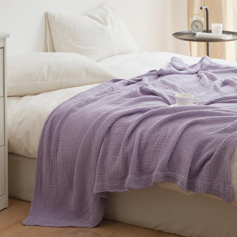 Cotton Blanket 6 Layers Gauze Solid Color Throw Blanket Summer Air Conditioning Towelling Coverlet Quilt Decorate Bed Blankets