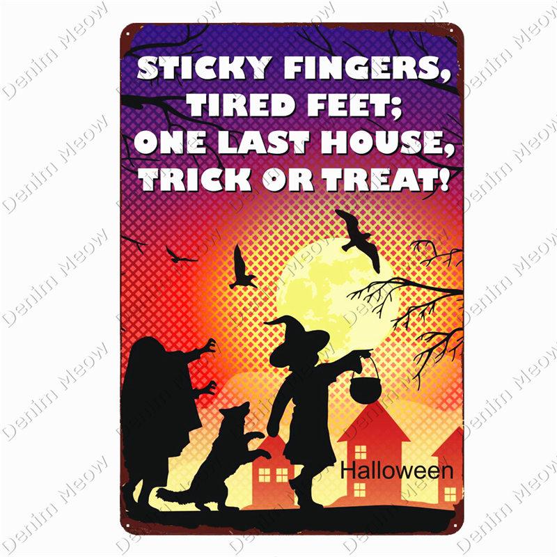 Halloween Party Poster, Happy Halloween Vintage Metal Signs, Bar, Pub, Cafe, Home Decor, Tin Painting, Tin Plate, N369