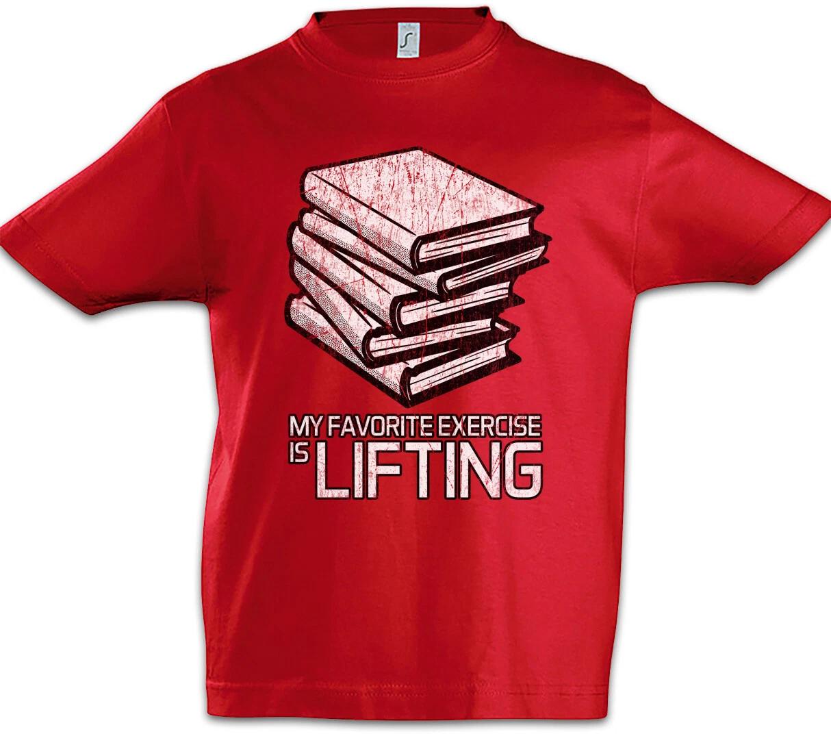 My Favorite Exercise Is Lifting Boys T-Shirt Teacher Books Professor Fun Books- 120