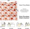 Halloween Blanket,Halloween Pink Pumpkin Ghost Mushroom Fleece Blankets,Fall Thanksgiving Farmhouse Gifts for Women Flannel Thro