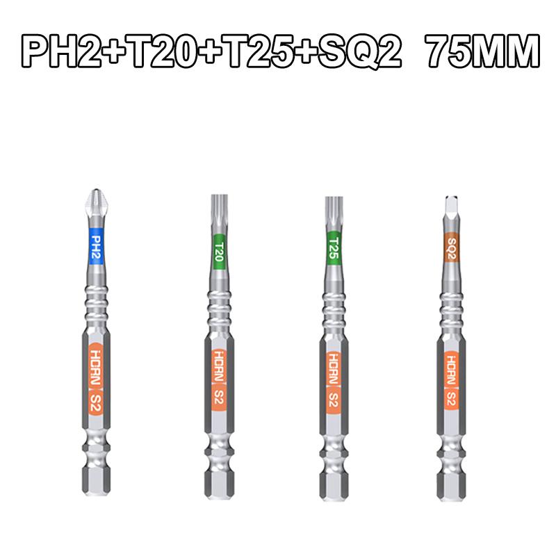 PH2 T20 T25 SQ2 Cross Screwdriver Non-slip  Magnetic Batch Head Hardness Drill Bit Screw Driver Hand Tools 50/75/100/150MM