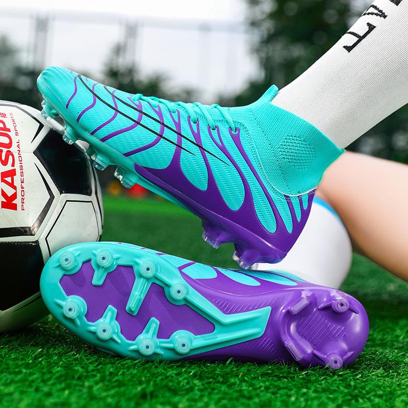 2025 New High-top Assassin Football Shoes Men's Autumn AG Spikes Lightweight Non-slip Professional Training Football Shoes