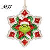 Gift Box Snowflake Ornaments Green Elf Christmas Ornament, 2D Acrylic Red Bell Tree Candy Cane Durable Holiday Gifts Shaped Double Sided Hanging