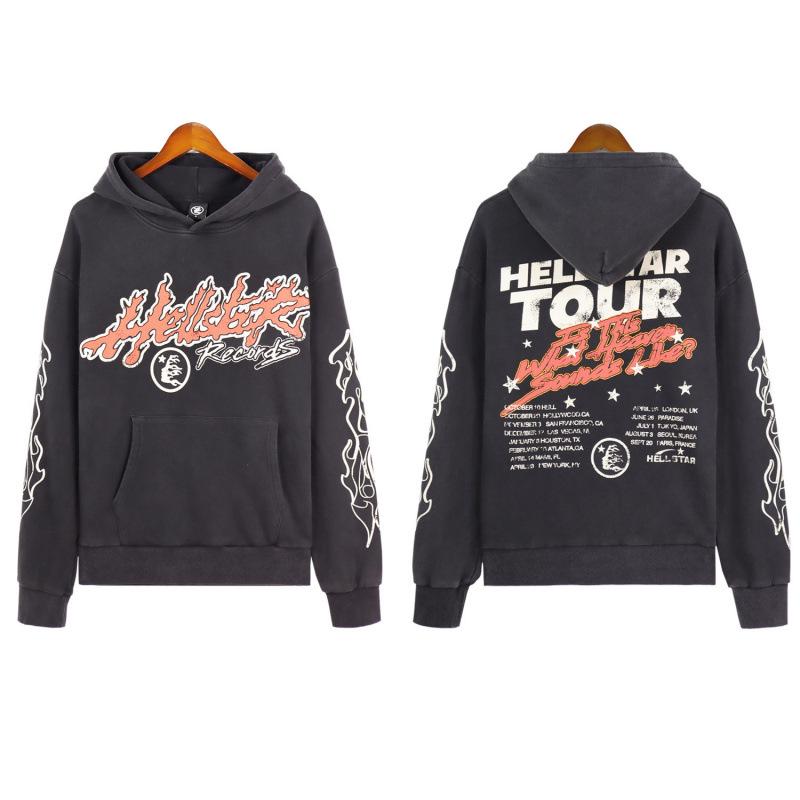 Unisex Retro Distressed Print Hoodie - Herbst/Winter Mode