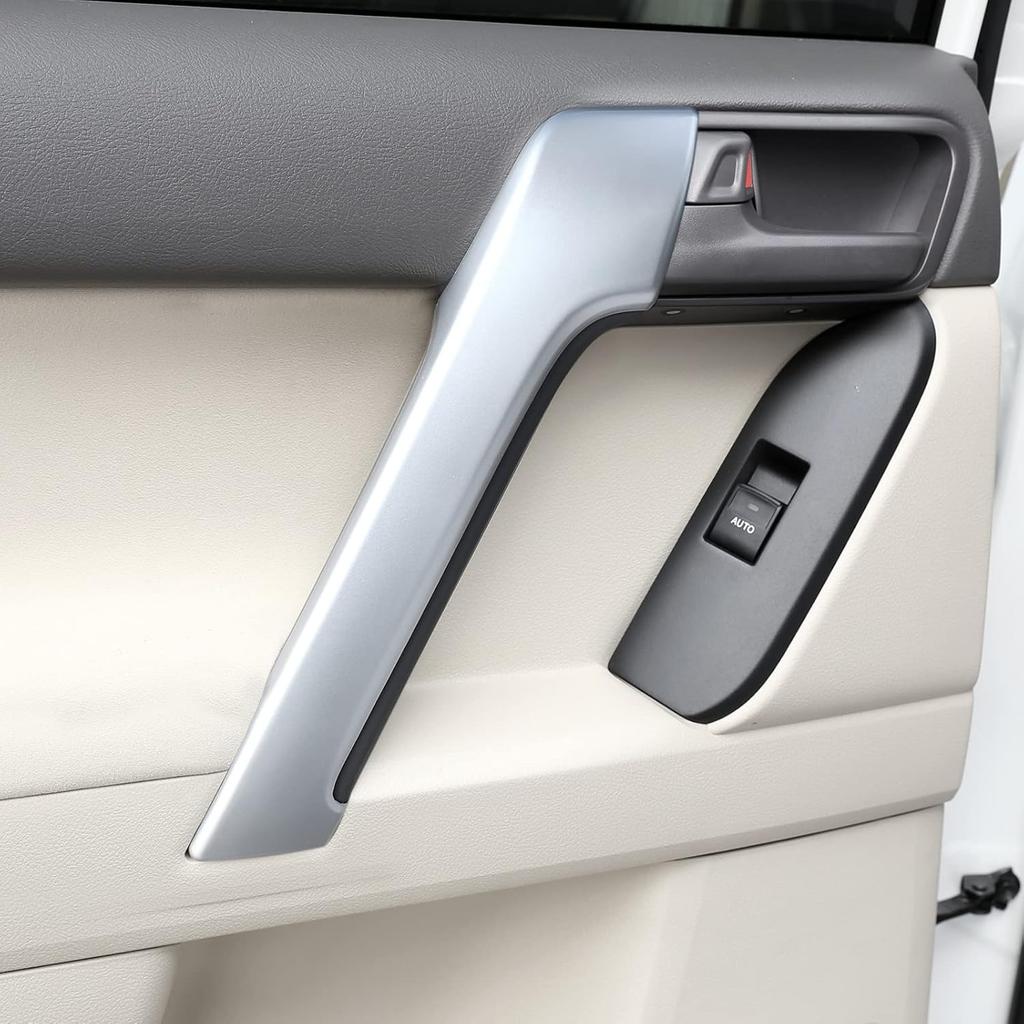 ABS Garniture de poignée de porte intérieure de voiture 4 pièces Compatible pour Toyot@ Land Cruiser Prado FJ150 150 2010 2011 2012 2013 2014 2015 2016 2017 2018 2019 Intérieur de voiture